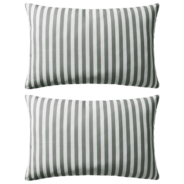 vidaXL Outdoor Cushions 2 pcs. Striped 60 x 40 cm Grey