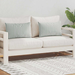 vidaXL Outdoor Cushions 2 pcs. Striped 60 x 40 cm Grey