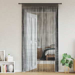 vidaXL String Curtains 2 pcs. 100 x 250 cm Black