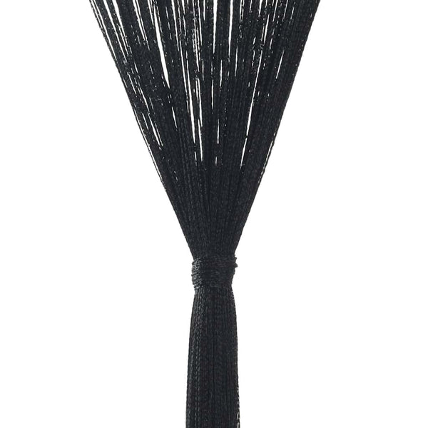 vidaXL String Curtains 2 pcs 140 x 250 cm Black
