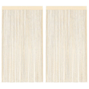 vidaXL String Curtains 2 pcs. 100 x 250 cm Cream