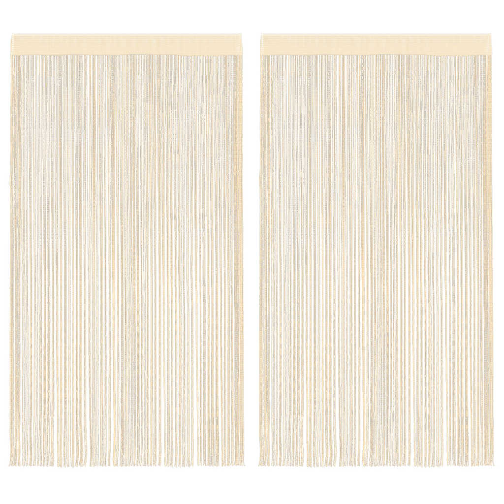 vidaXL String Curtains 2 pcs. 100 x 250 cm Cream