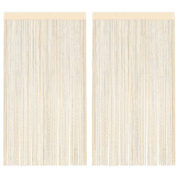 vidaXL String Curtains 2 pcs. 100 x 250 cm Cream