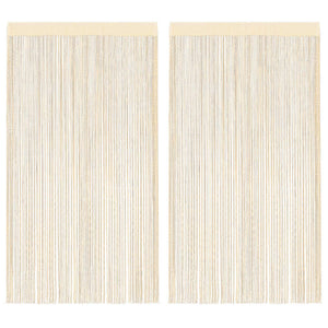 vidaXL String Curtains 2 pcs. 140 x 250 cm Cream