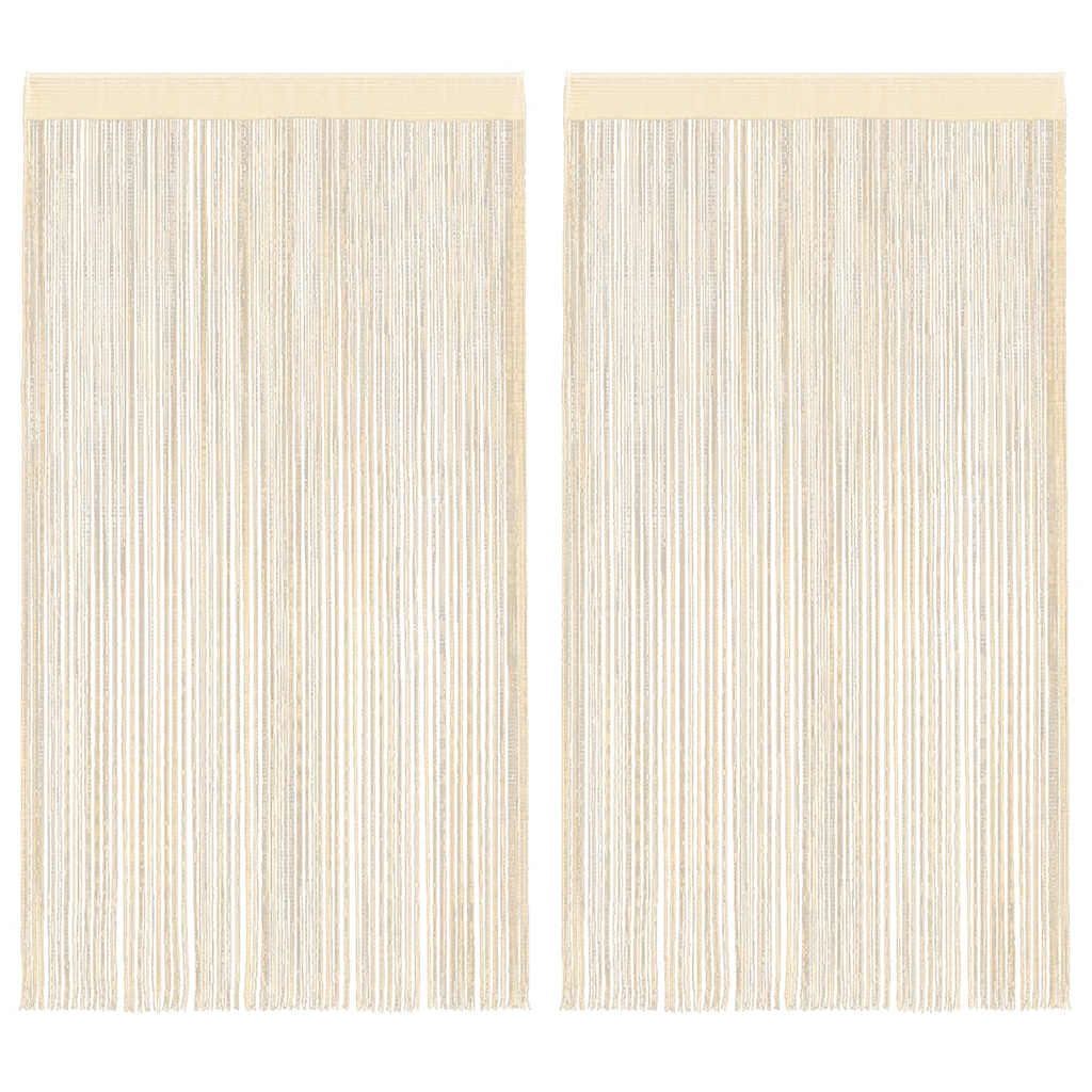 vidaXL String Curtains 2 pcs. 140 x 250 cm Cream