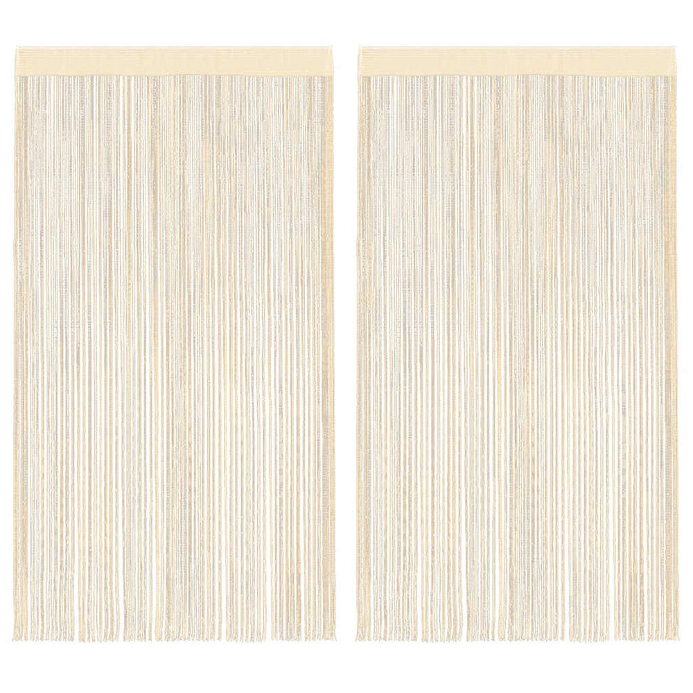 vidaXL String Curtains 2 pcs. 140 x 250 cm Cream