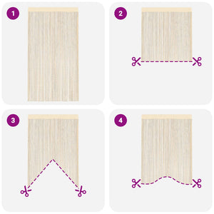 vidaXL String Curtains 2 pcs. 140 x 250 cm Cream