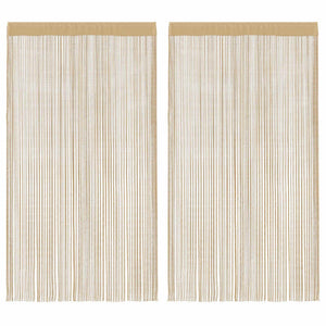 vidaXL String Curtains 2 pcs. 100 x 250 cm Beige