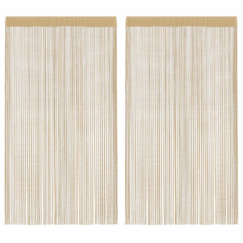 vidaXL String Curtains 2 pcs. 100 x 250 cm Beige