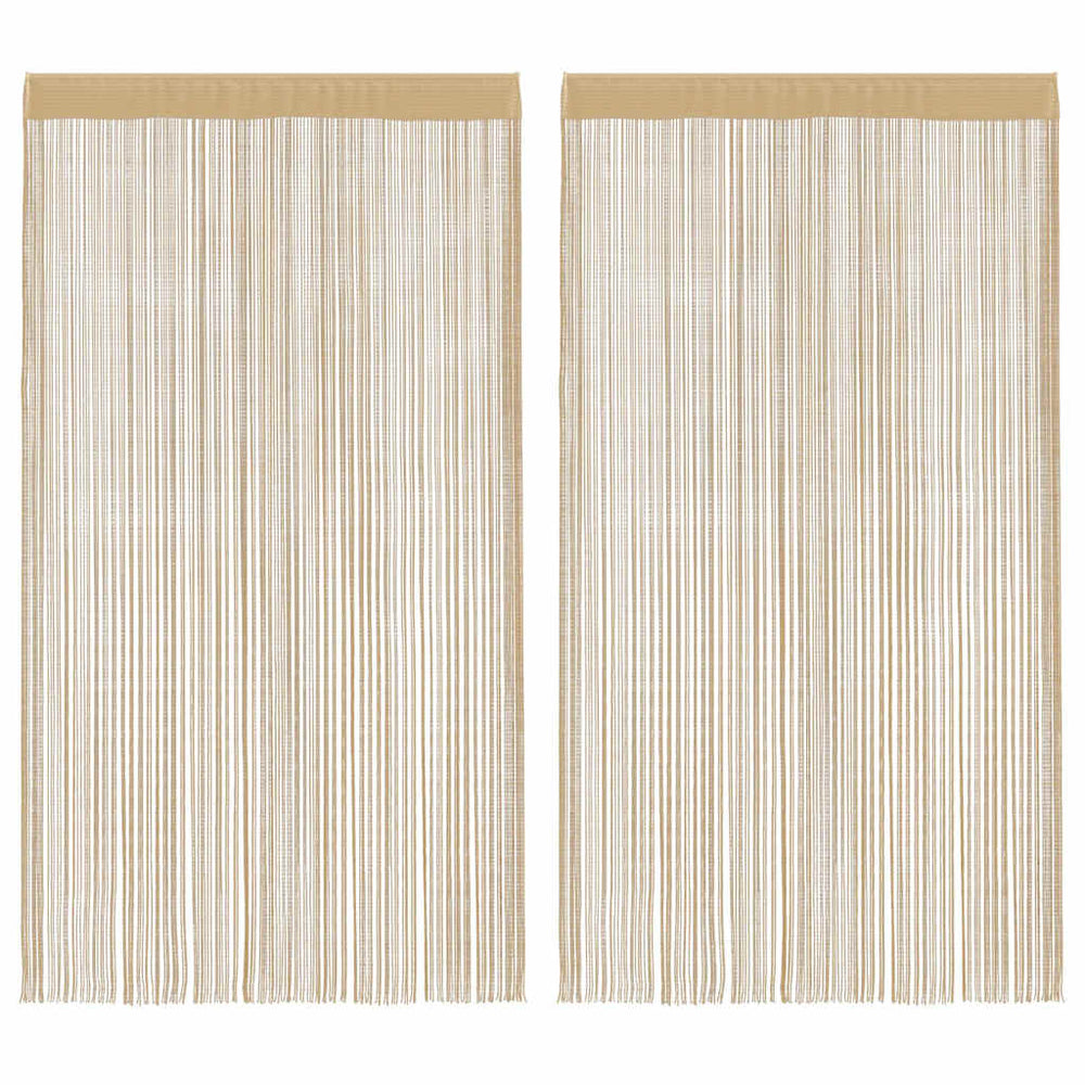 vidaXL String Curtains 2 pcs. 100 x 250 cm Beige