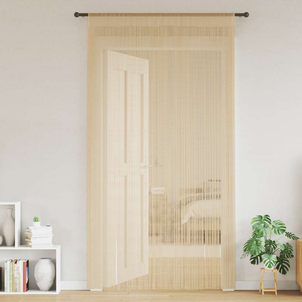 vidaXL String Curtains 2 pcs. 100 x 250 cm Beige
