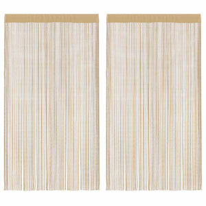 vidaXL String Curtains 2 pcs. 140 x 250 cm Beige