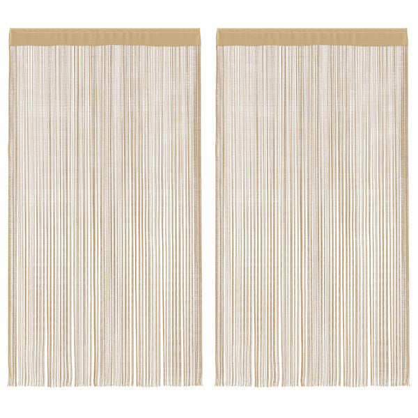 vidaXL String Curtains 2 pcs. 140 x 250 cm Beige