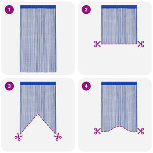 vidaXL String Curtains 2 pcs. 100 x 250 cm Blue