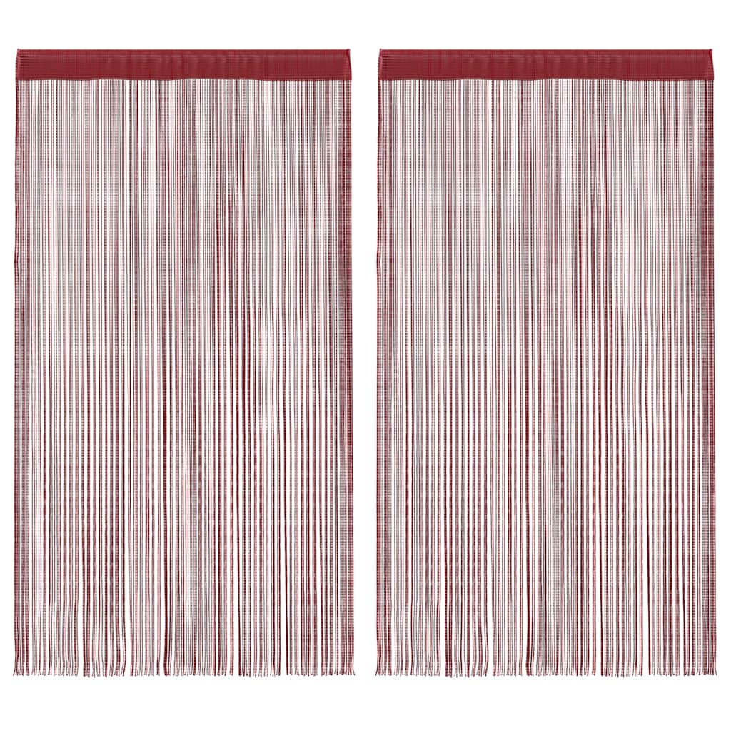 vidaXL String Curtains 2 pcs. 100 x 250 cm Burgundy