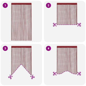 vidaXL String Curtains 2 pcs. 140 x 250 cm Burgundy