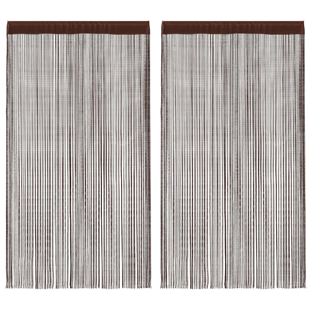 vidaXL String Curtains 2 pcs. 100 x 250 cm Brown