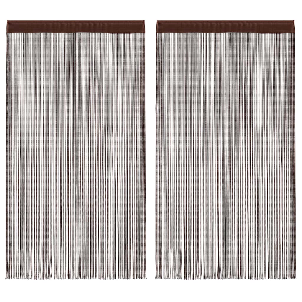 vidaXL String Curtains 2 pcs. 100 x 250 cm Brown