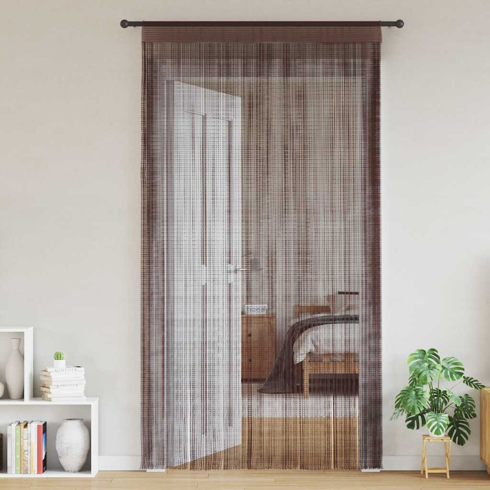 vidaXL String Curtains 2 pcs. 100 x 250 cm Brown