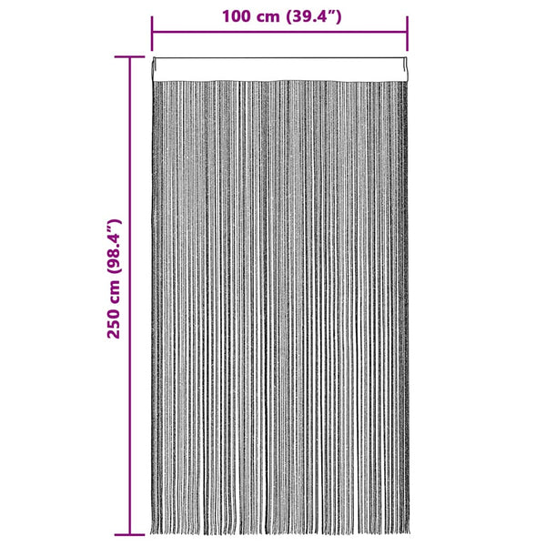 vidaXL String Curtains 2 pcs. 100 x 250 cm Brown
