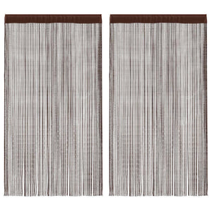 vidaXL String Curtains 2 pcs. 140 x 250 cm Brown