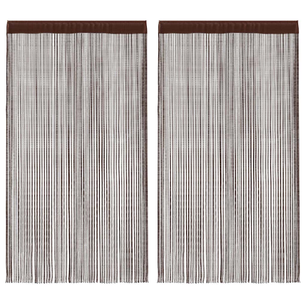 vidaXL String Curtains 2 pcs. 140 x 250 cm Brown