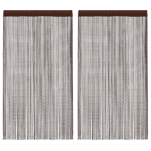 vidaXL String Curtains 2 pcs. 140 x 250 cm Brown