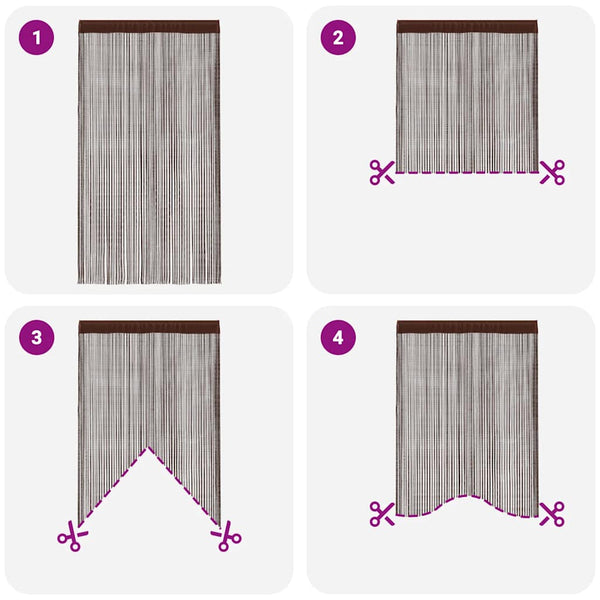vidaXL String Curtains 2 pcs. 140 x 250 cm Brown