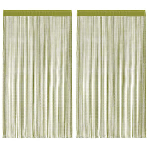vidaXL String Curtains 2 pcs. 100 x 250 cm Green
