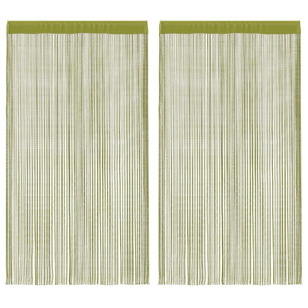 vidaXL String Curtains 2 pcs. 100 x 250 cm Green