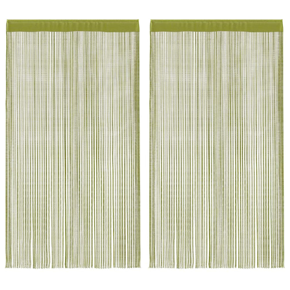 vidaXL String Curtains 2 pcs. 140 x 250 cm Green
