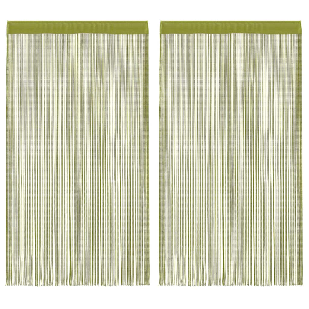 vidaXL String Curtains 2 pcs. 140 x 250 cm Green