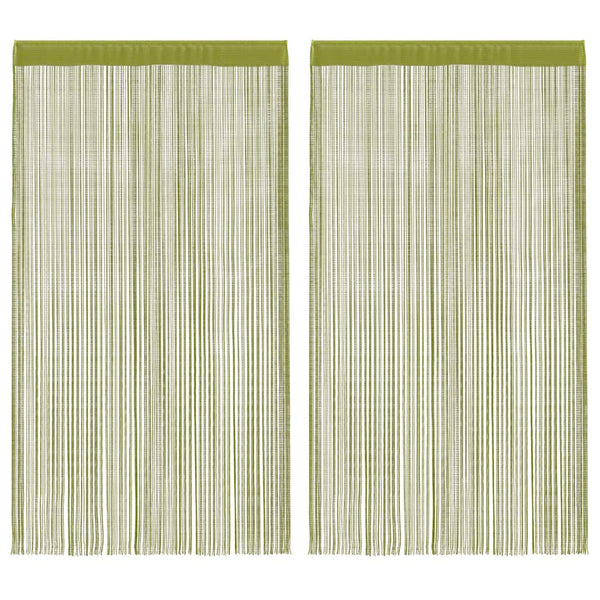 vidaXL String Curtains 2 pcs. 140 x 250 cm Green