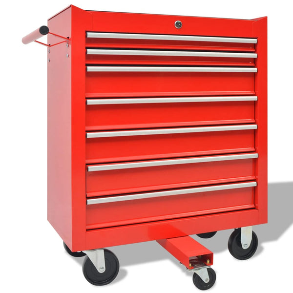 vidaXL Workshop Trolley with 1125 Tools Steel Red