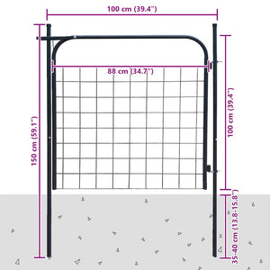 vidaXL Garden Gate 100x100 cm Anthracite