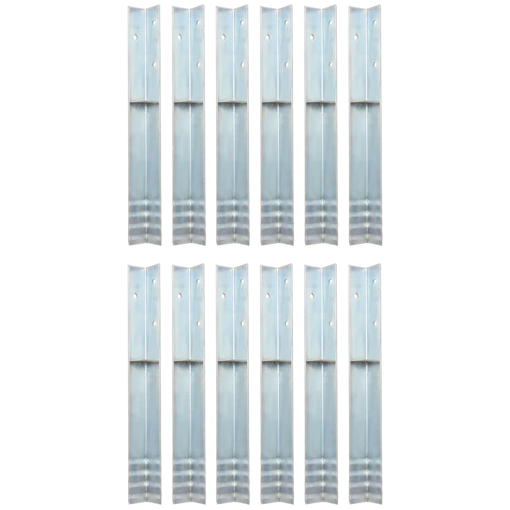 vidaXL Ground Anchors L-Shaped for Play Tower 12 pcs. Steel 5 x 5 x 50 cm