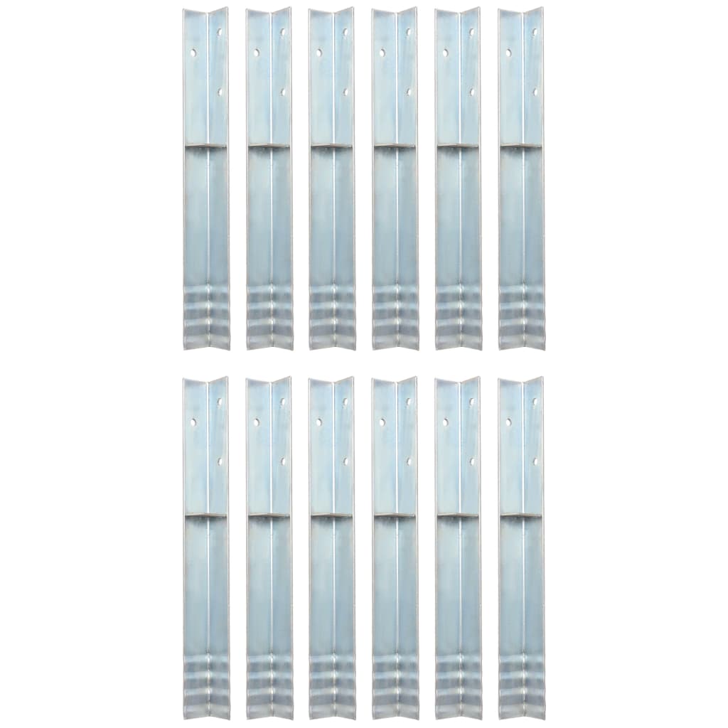 vidaXL Ground Anchors L-Shaped for Play Tower 12 pcs. Steel 5 x 5 x 50 cm