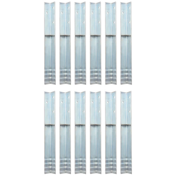 vidaXL Ground Anchors L-Shaped for Play Tower 12 pcs. Steel 5 x 5 x 50 cm