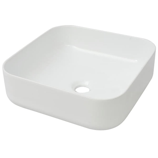 vidaXL Square Ceramic Wash Basin White 39x39x13.5 cm