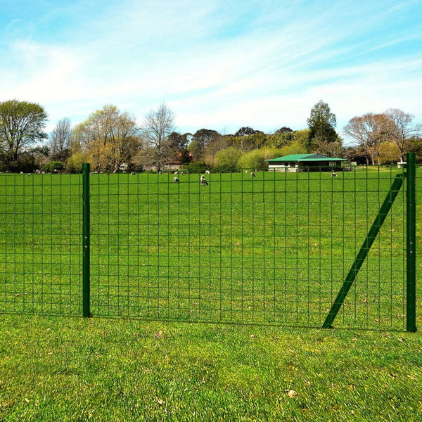 vidaXL European Fence Steel 10 x 1.7 m Green