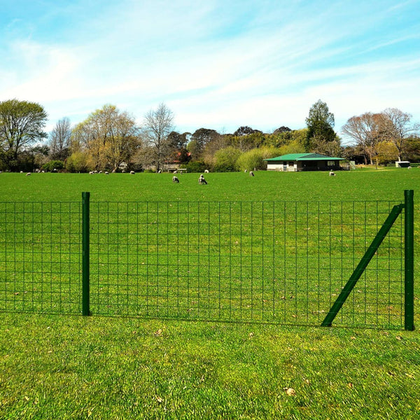 vidaXL European Fence Steel 25 x 1.2 m Green