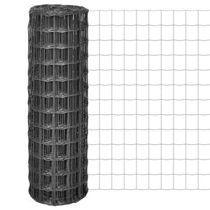 vidaXL Euro Fence Steel 25 x 1.2 m Grey
