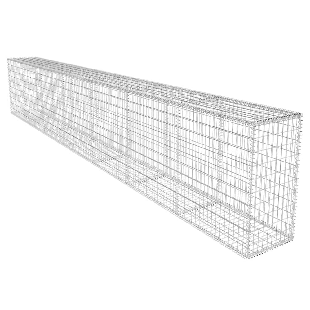 vidaXL Gabion Wall with Cover Galvanized Steel 600x50x100 cm