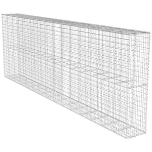 vidaXL Gabion Wall with Cover Galvanized Steel 600x50x200 cm