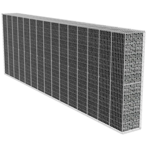 vidaXL Gabion Wall with Cover Galvanized Steel 600x50x200 cm