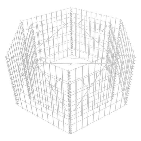 vidaXL Hexagonal Gabion Raised Garden Bed 100×90×50 cm