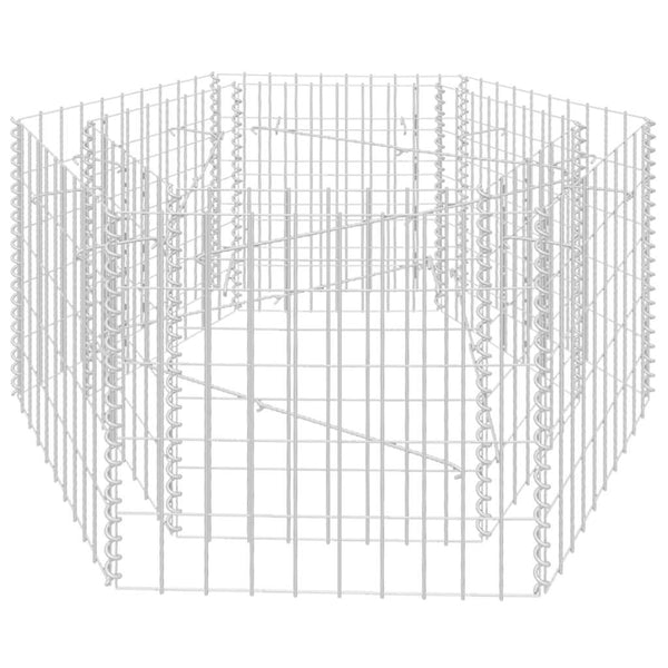 vidaXL Hexagonal Gabion Raised Garden Bed 100×90×50 cm