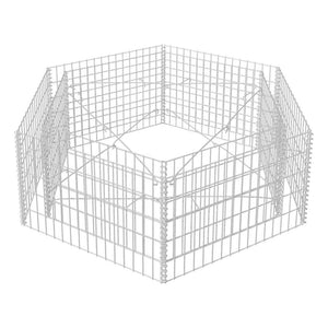 vidaXL Hexagonal Gabion Raised Garden Bed 160x140x50 cm