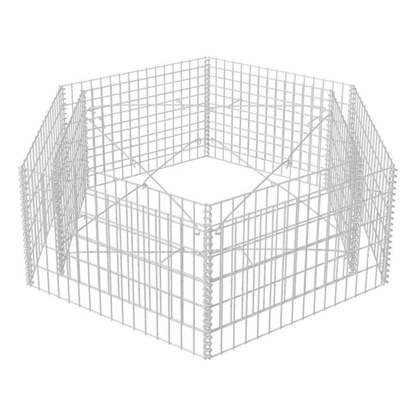 vidaXL Hexagonal Gabion Raised Garden Bed 160x140x50 cm