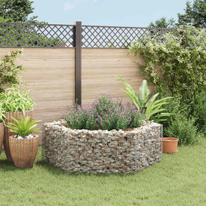 vidaXL Hexagonal Gabion Raised Garden Bed 160x140x50 cm